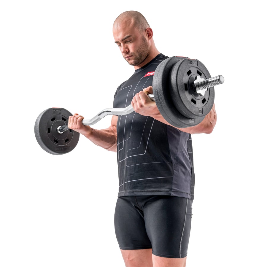 Hantelset 45 kg, SZ-Stange, Lan