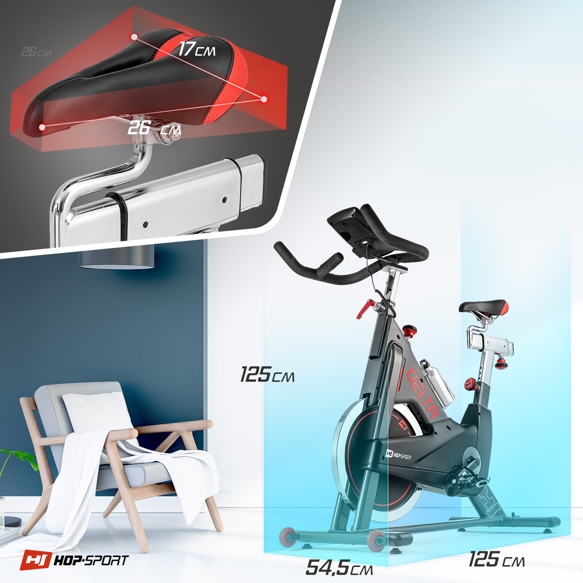 Technische Daten des Indoor Bikes HS-065ic Delta 