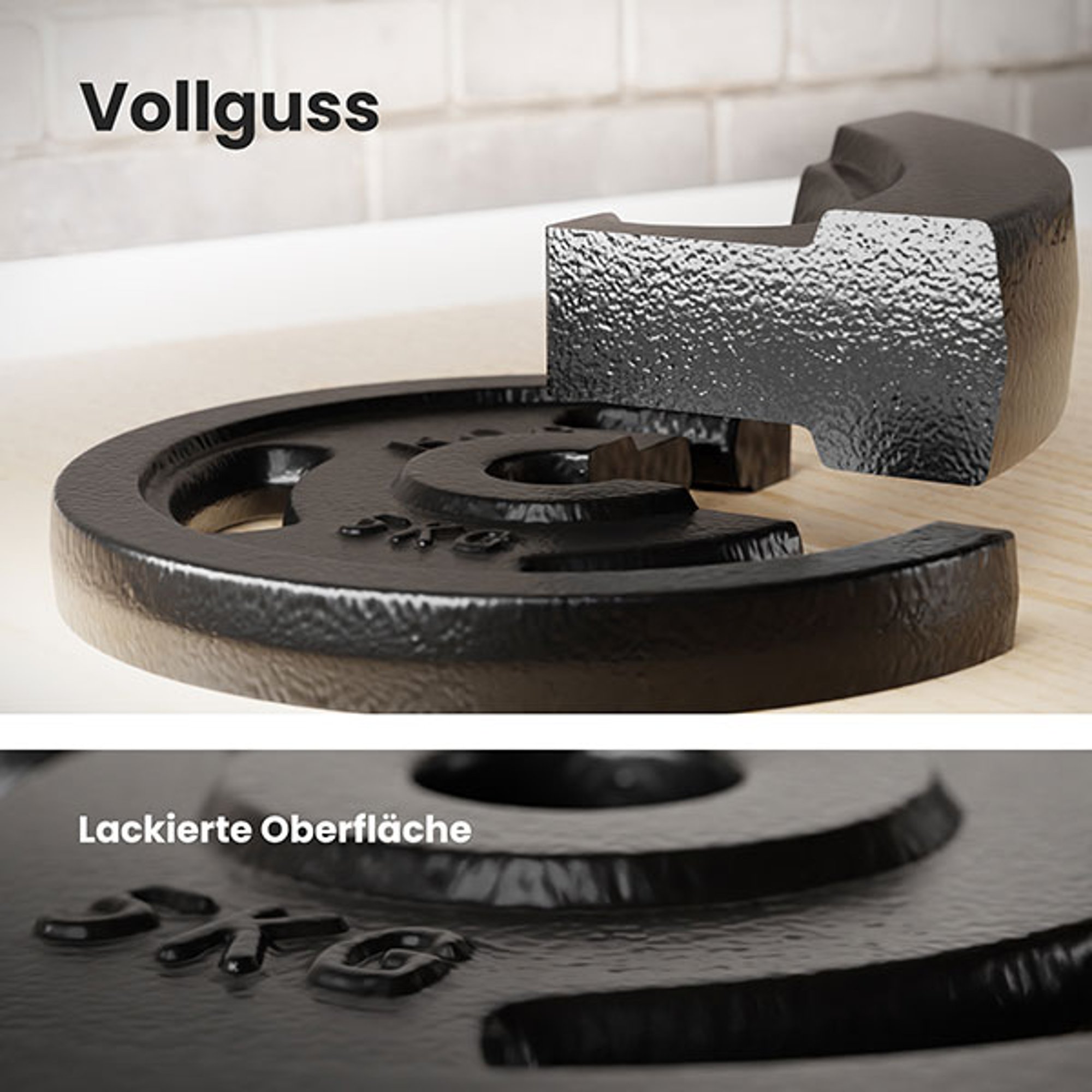 Vollguss und lackierte Oberfläche 