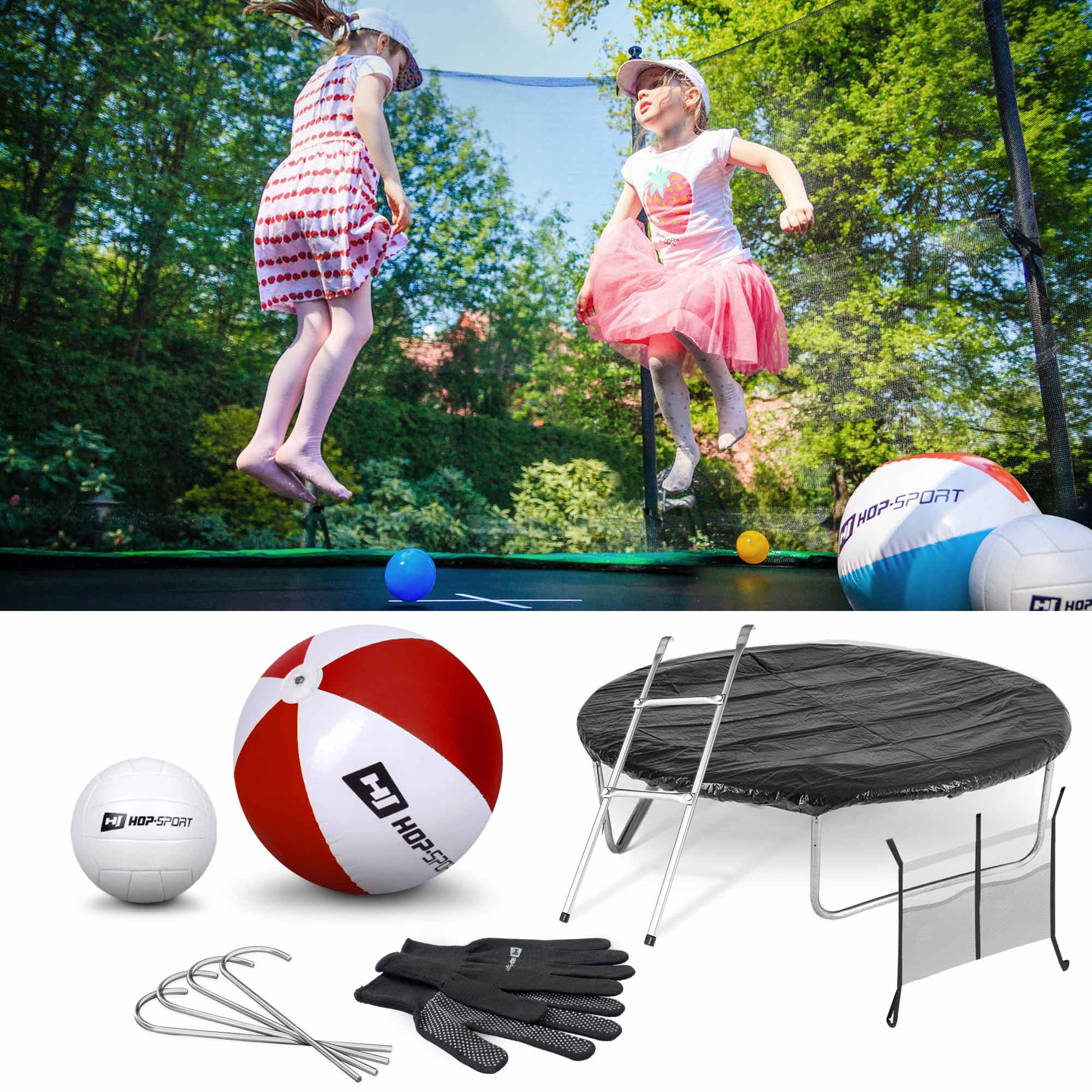 Inklusive: Leiter, Regenplane, Bodenhaken, Strandball und einen VolleyballInklusive: Leiter, Regenplane, Bodenhaken, Strandball und einen Volleyball
