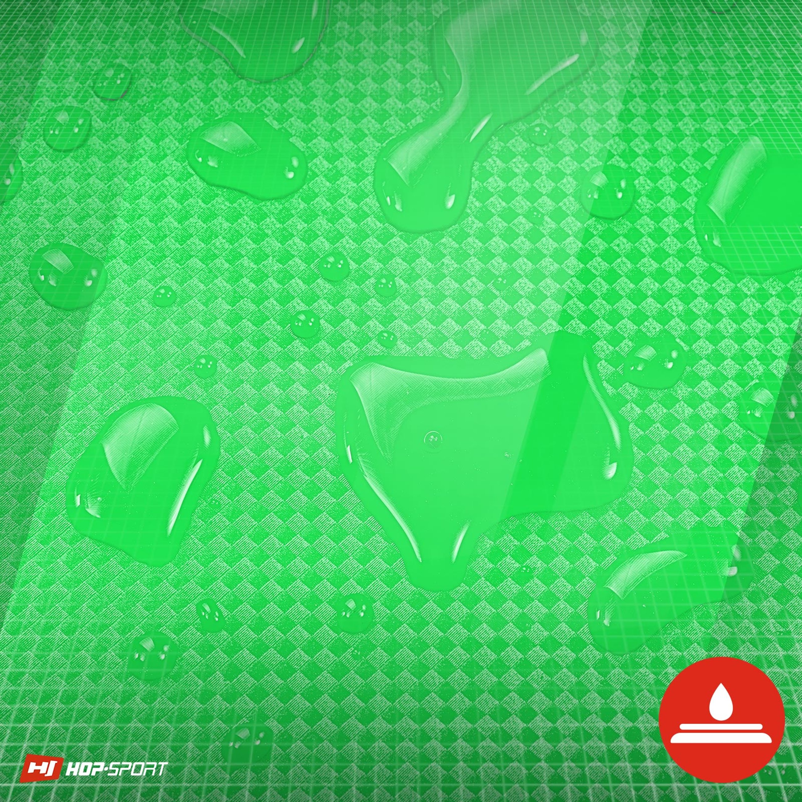 Wasser auf der Oberfläche Turnmatte  grün