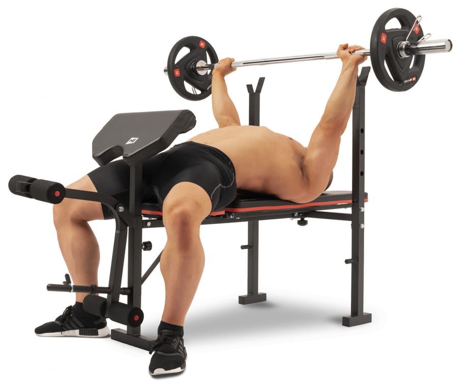 Hantelset 75kg mit Hantelbank 1