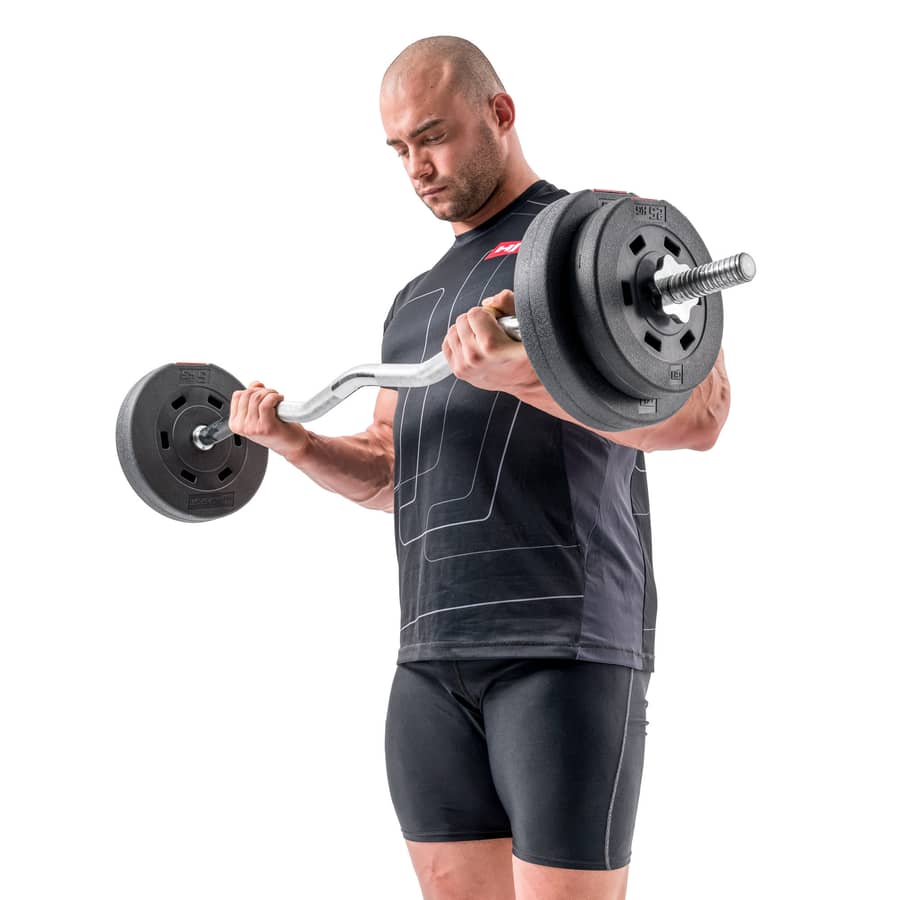 Kunststoff Hantelset 75 kg mit Langhantel, SZ-Stange und Kurzhanteln ...