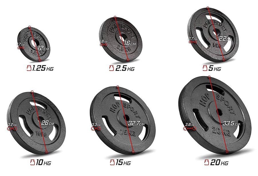 37kg Guss Hantelset Curlhantel