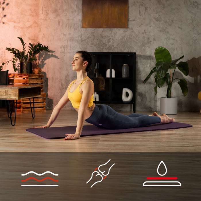 Tapis de fitness XL de 190x60 cm idéal pour les personnes de grande taille.