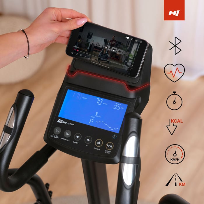 LED-Display & Kinomap-App – Trainingsdaten im Blick, motivierendes Workout & Multimedia-Nutzung.