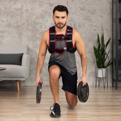 Krafttraining für Anfänger mit Hop-Sport Gewichtsweste und Hantelscheiben