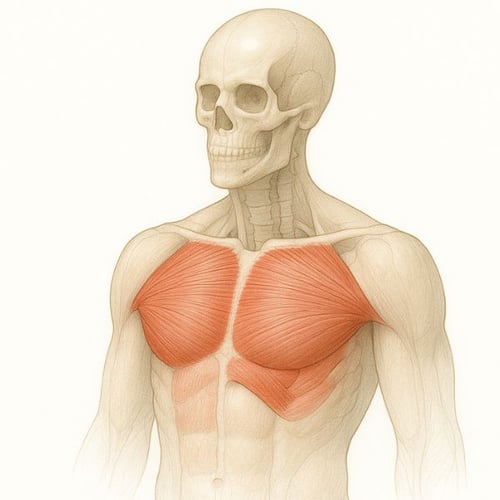 Anatomische Illustration der Brustmuskulatur