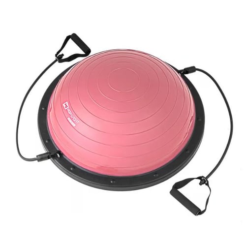  Rosa Hop-Sport Balance-Trainer (Balance Ball) mit schwarzen Fitnessbändern, geeignet für Balance- und Krafttraining