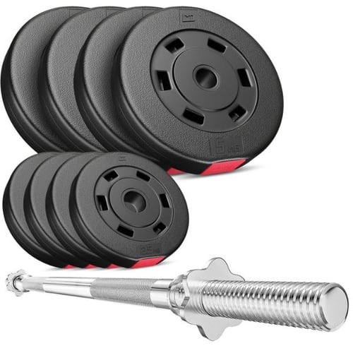 Hop-Sport Kunststoff Hantelset 37 kg mit Langhantel im test