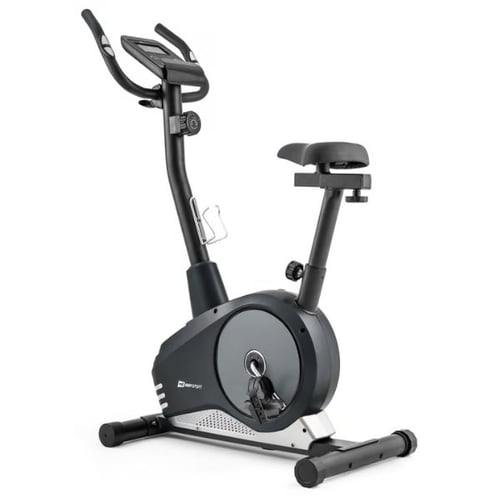 Hop-Sport Heimtrainer Spark in Grau-Schwarz mit Flaschenhalter und LCD-Display