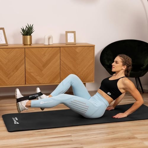 Bicycle Crunches mit Hop-Sport Mini Band