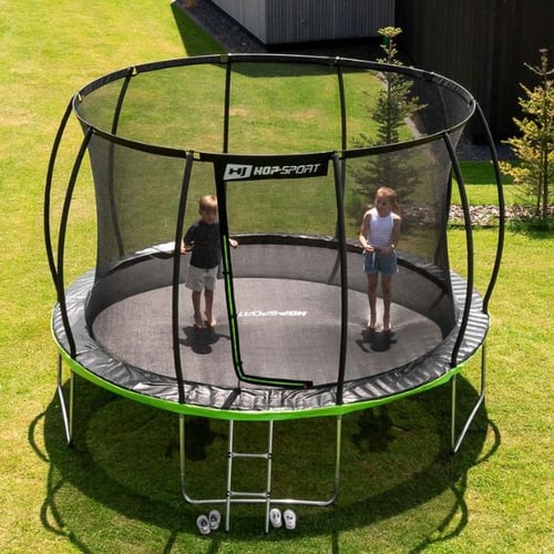 Hop-Sport Gartentrampolin mit sicher befestigtem Sicherheitsnetz für Kinder