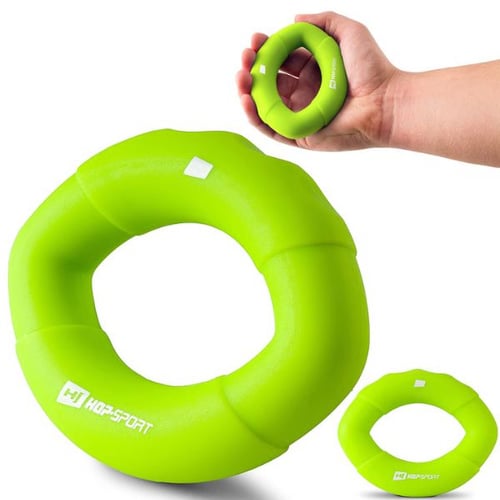 Grüner runder Handtrainer von Hop-Sport für Griffkraft- und Stresstraining – Handtrainer im Test