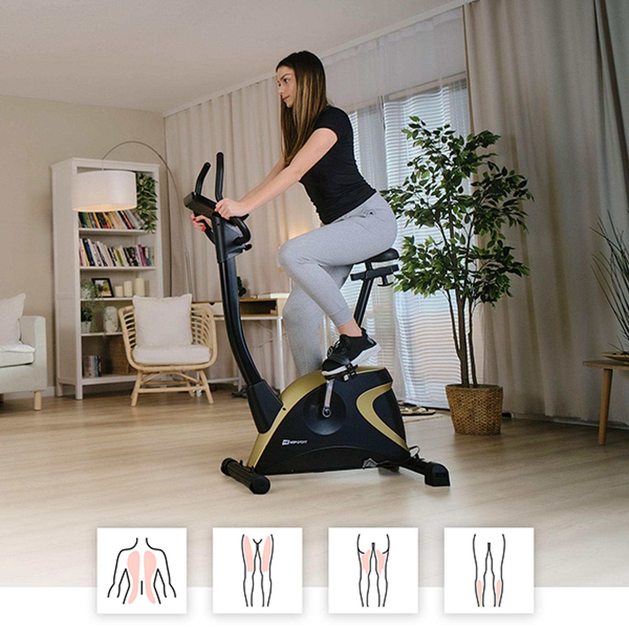 Effektives Ganzkörpertraining auf einem Hometrainer Host