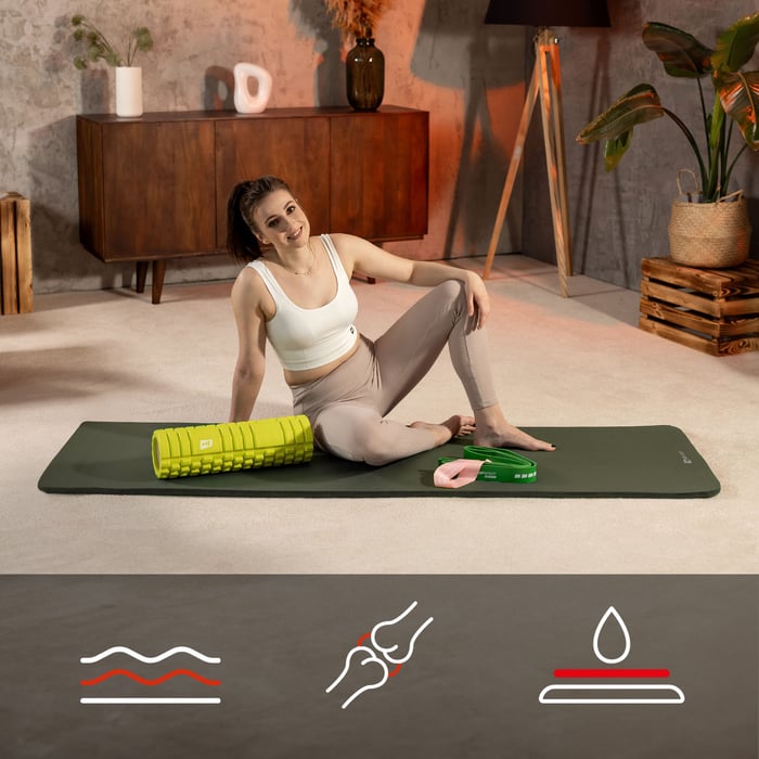 Tapis de fitness extra-long de 190x60 cm pour personnes de grande taille.