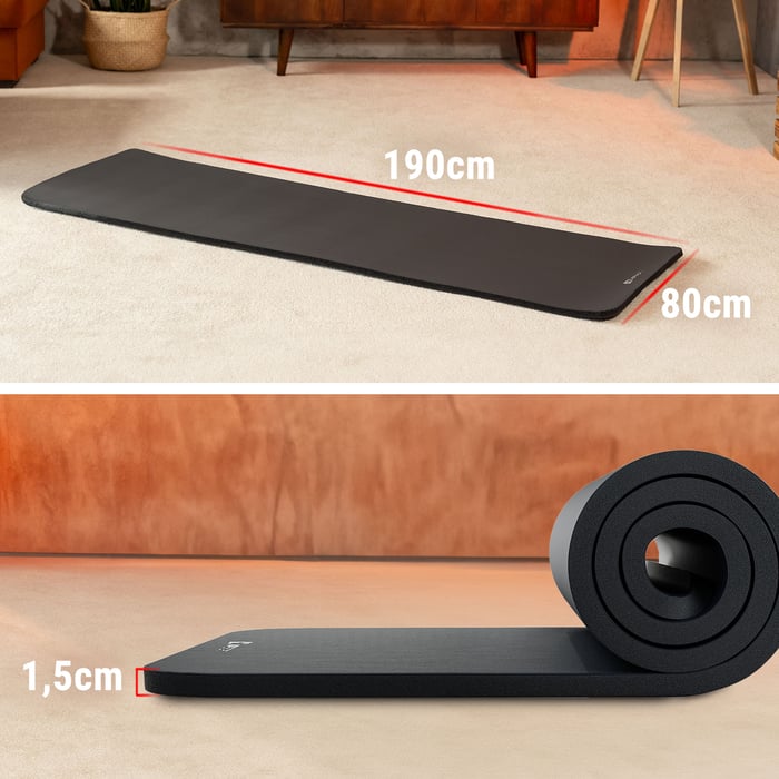 Tapis de fitness Hop-Sport 1,5 cm en mousse NBR antidérapante