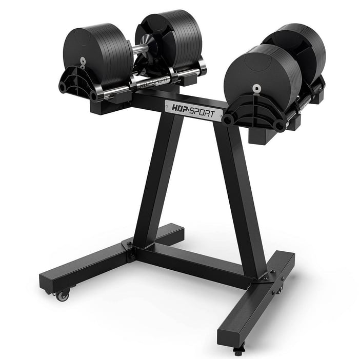 Hantelständer HS-3040A mit verstellbaren Kurzhanteln – Set auf Ständer