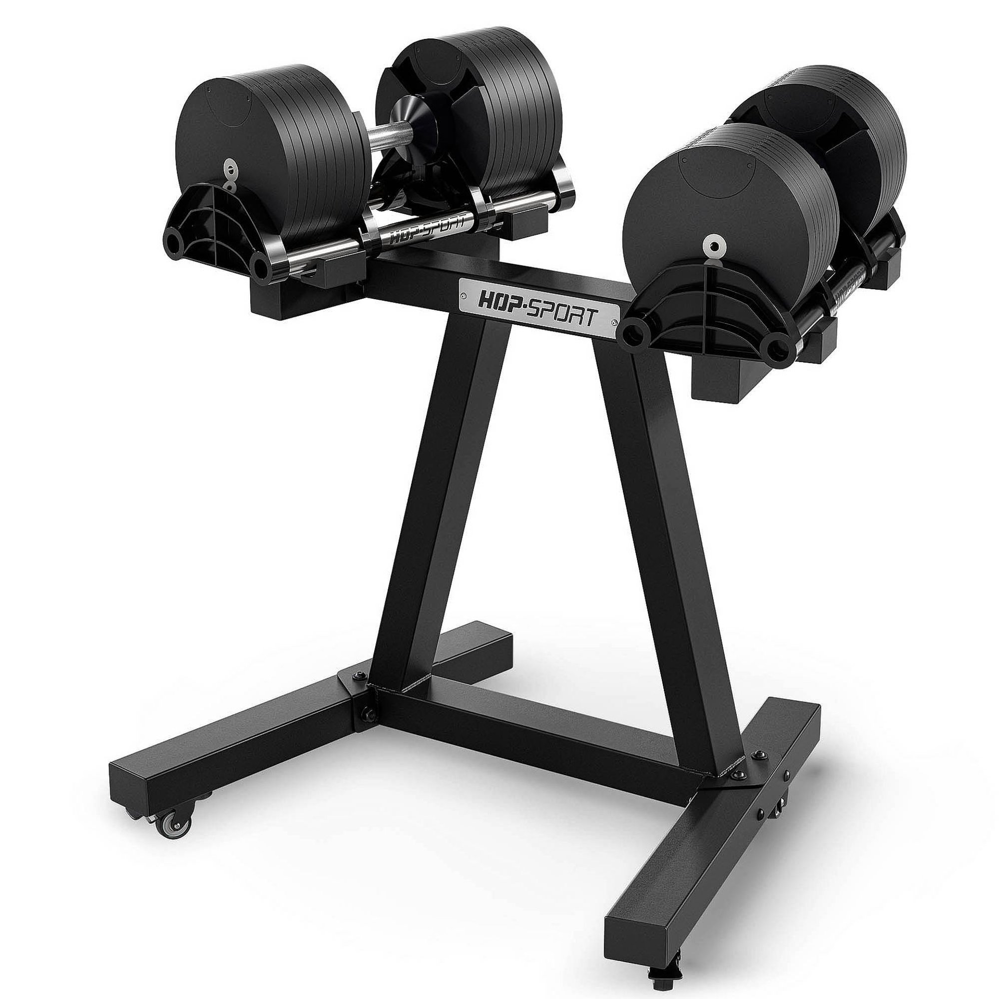 Hantelständer HS-3040A mit verstellbaren Kurzhanteln – Set auf Ständer