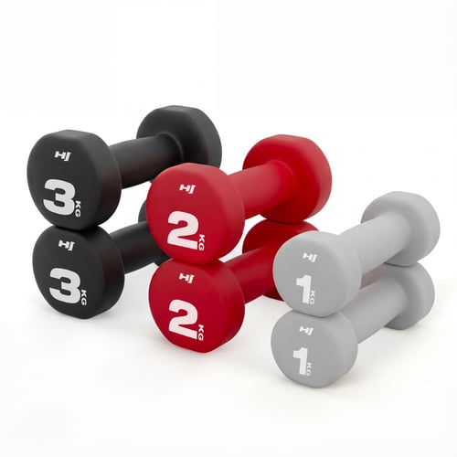 Zestaw hantelek winylowych okrą