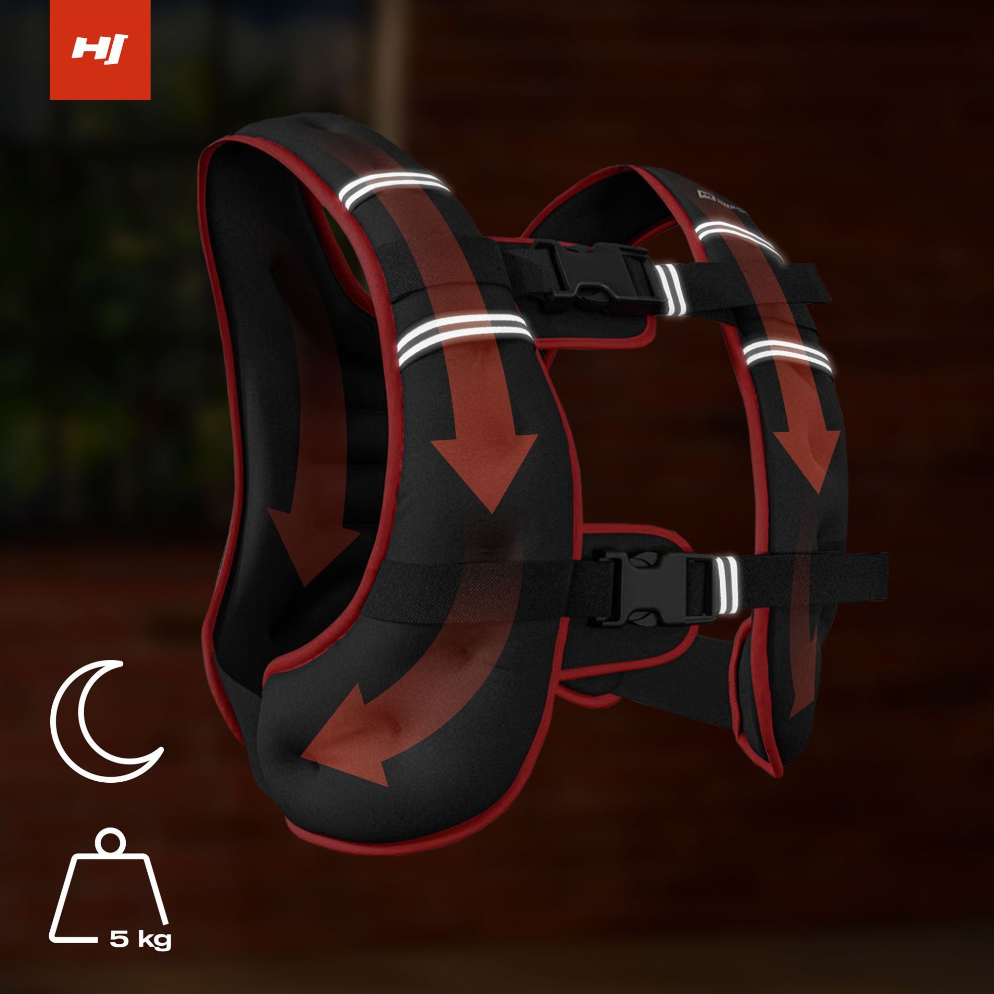 Gewichtsweste – Rückenansicht mit verstellbaren Gurten