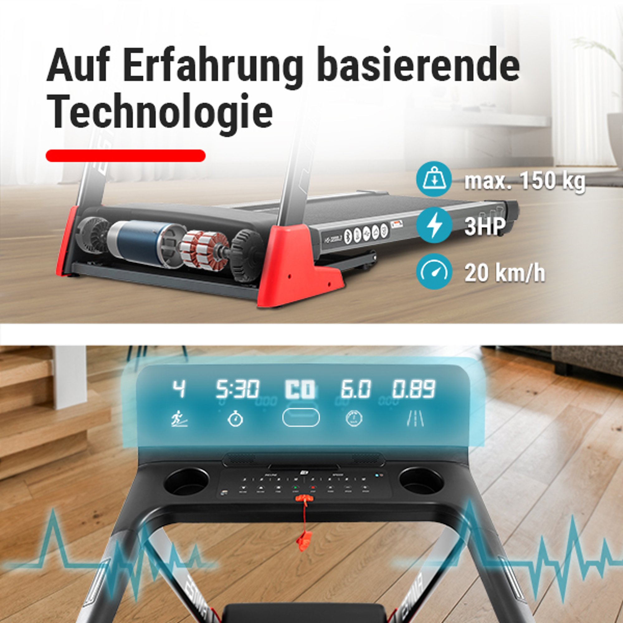 5-schichtige Lauffläche von 50x140cm bei HS-3200LB Estima