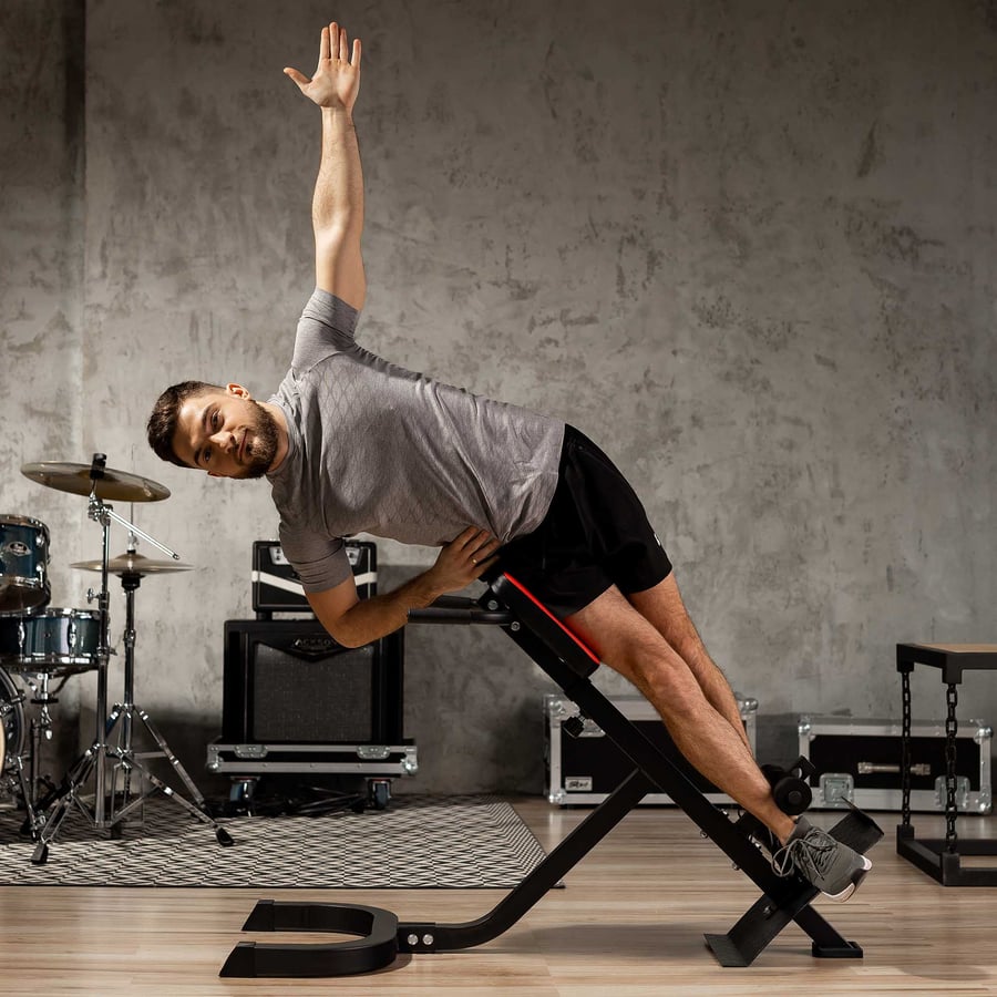 Hop-Sport Hyperextensions Trainer - Klappbarer Bauch & Rücken Trainer Für Zuhause