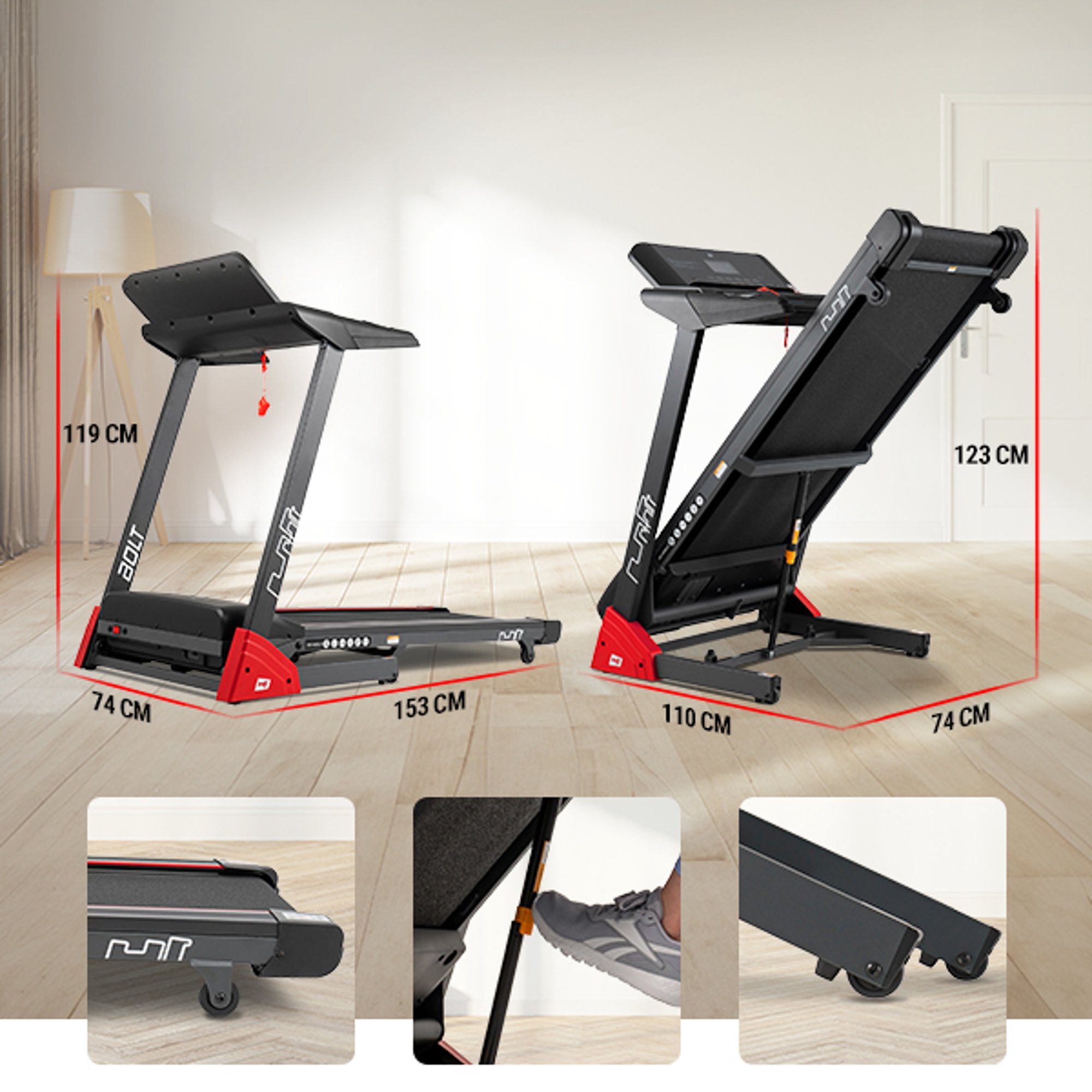 Klappsystem bei Laufband HS-1400LB Bolt