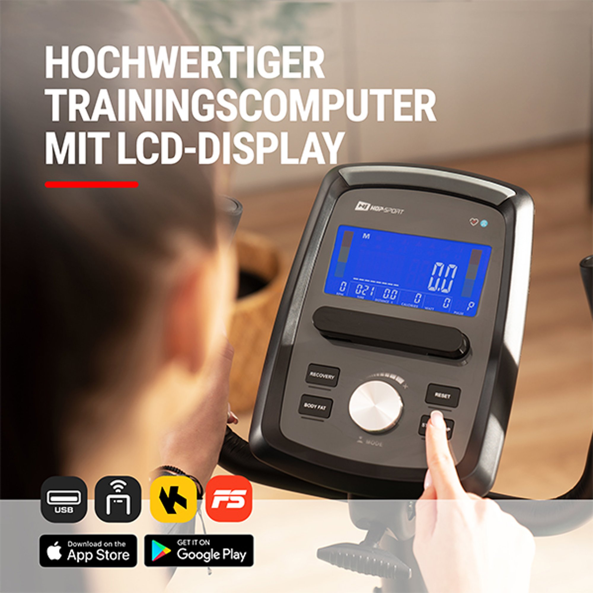 Hochwertiges Trainingscomputer mit LCD Display 