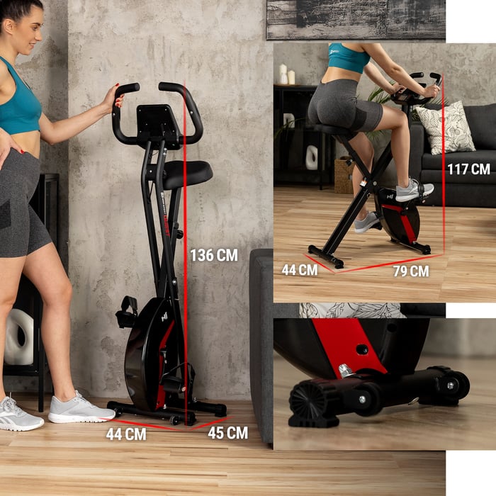 Vélo stationnaire HS-3020X Quest avec pliage rapide et roulettes intégrées
