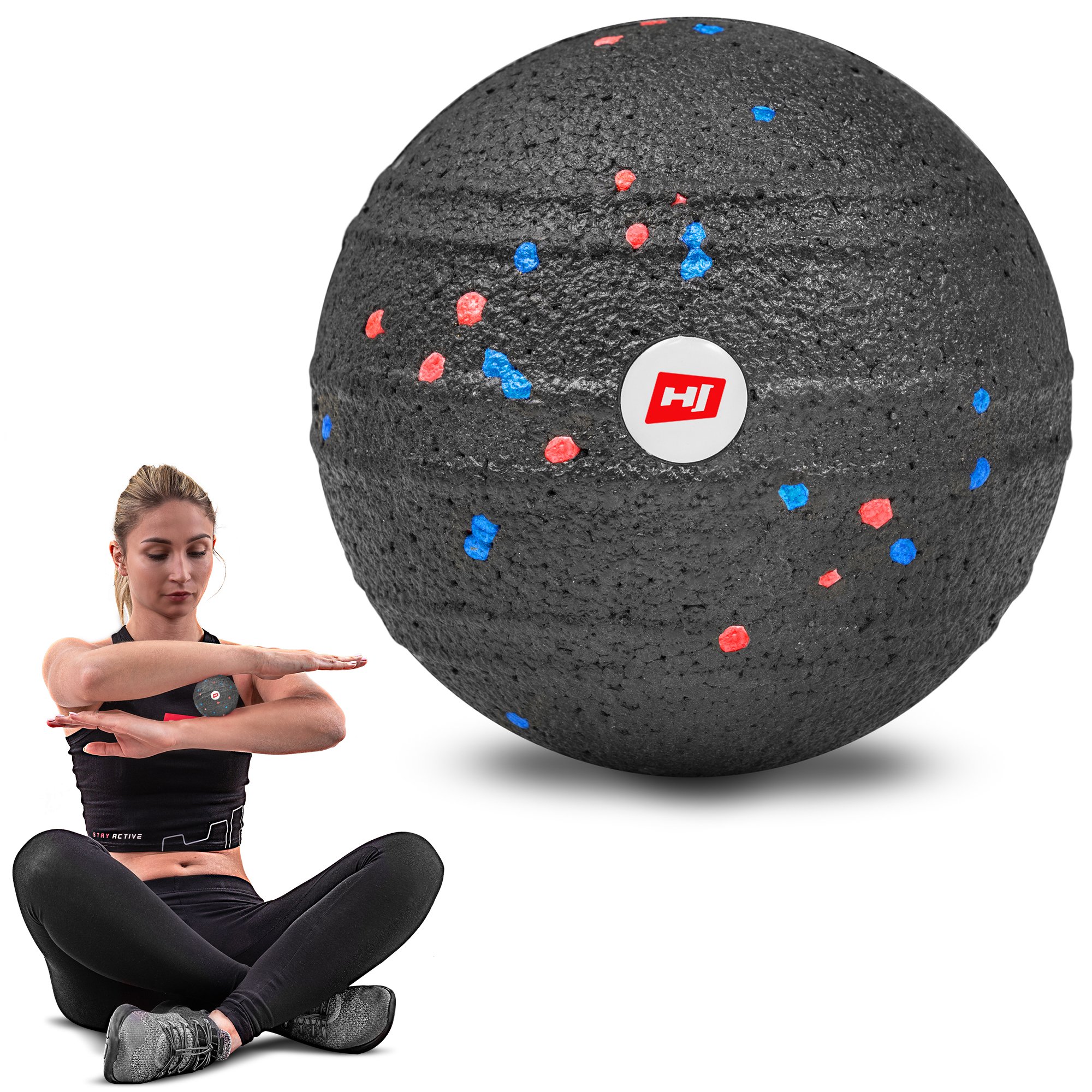 Effektive Selbstmassage mit dem Ball von Hop-Sport – individuell dosierbarer Druck für Muskelentspannung