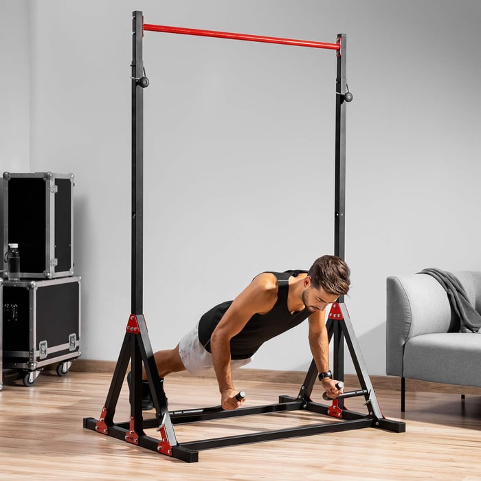 Station de traction musculation Hop-Sport HS-1015K en acier avec hauteur