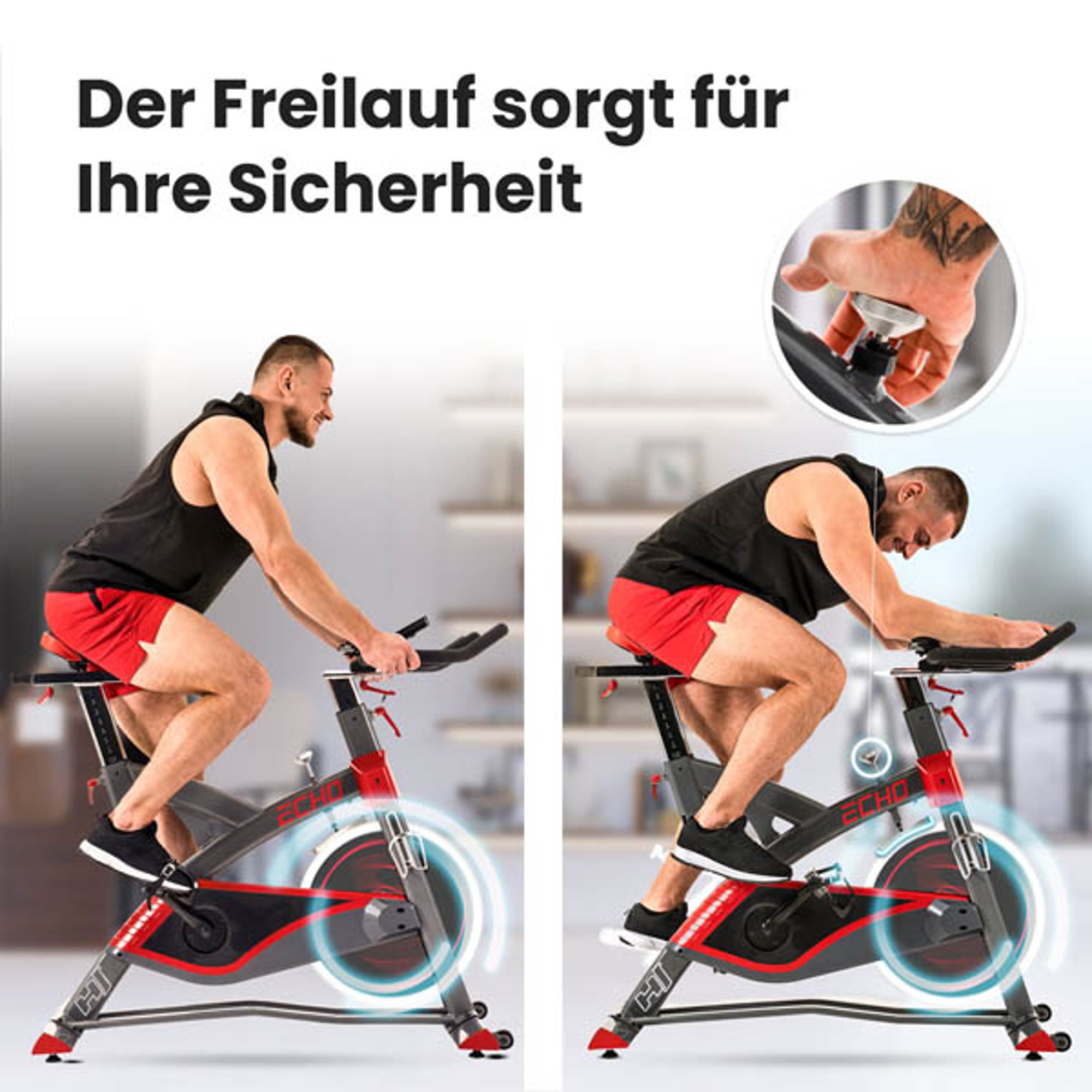 Das Freilaufsystem bei Indoor Bike HS-055ic Echo