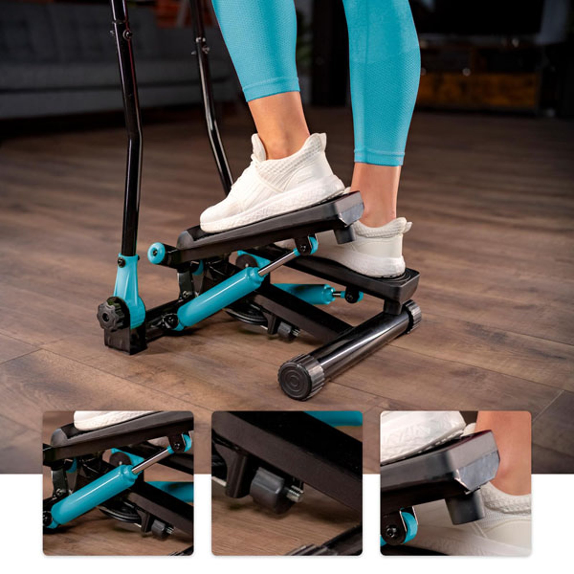 Sicherheit beim Training mit den rutschfesten Pedalen - Stepper 045S Slim von Hop-Sport