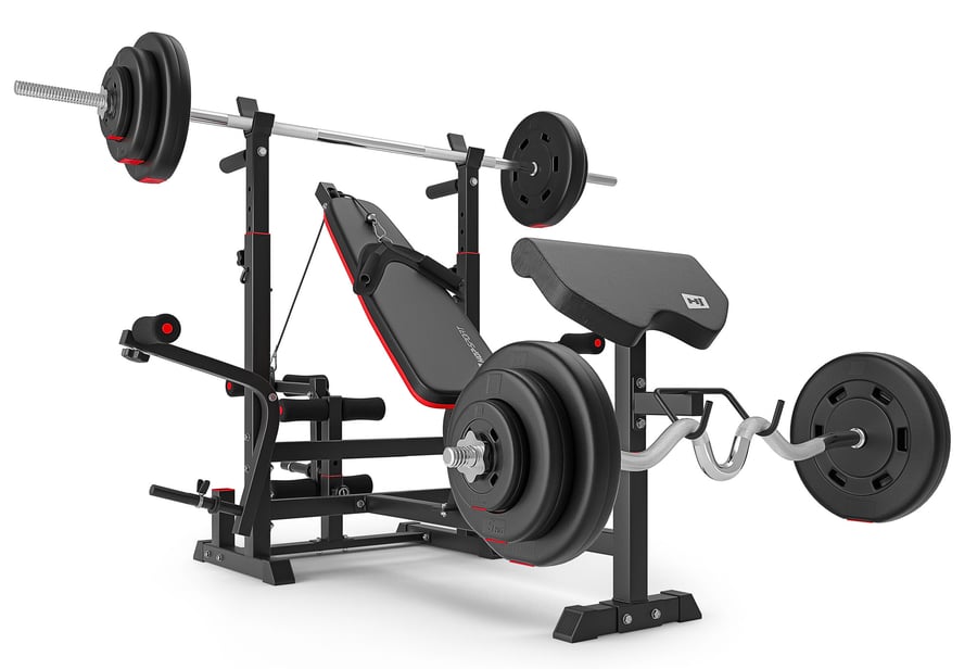 Hantelset 105kg + Hantelbank HS - 3