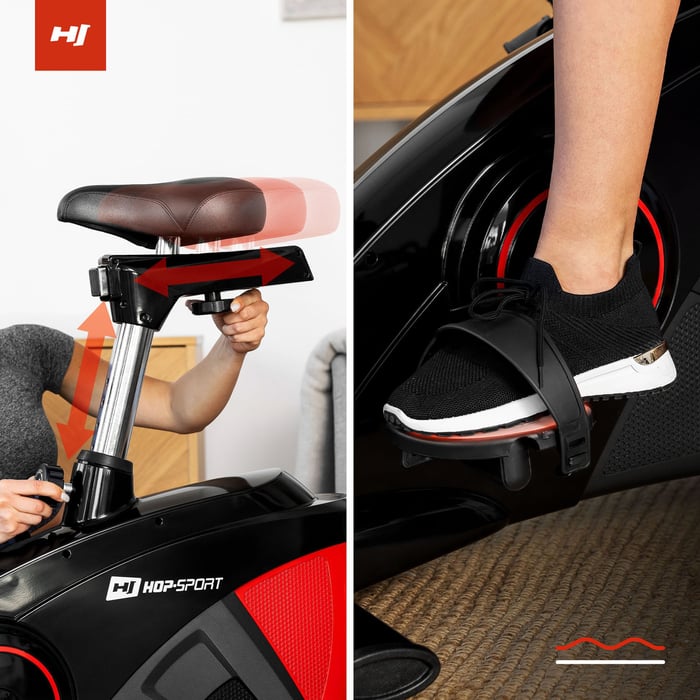 Höhen- und horizontal verstellbarer Komfortsattel & stabile Pedale mit Anti-Rutsch-Oberfläche 