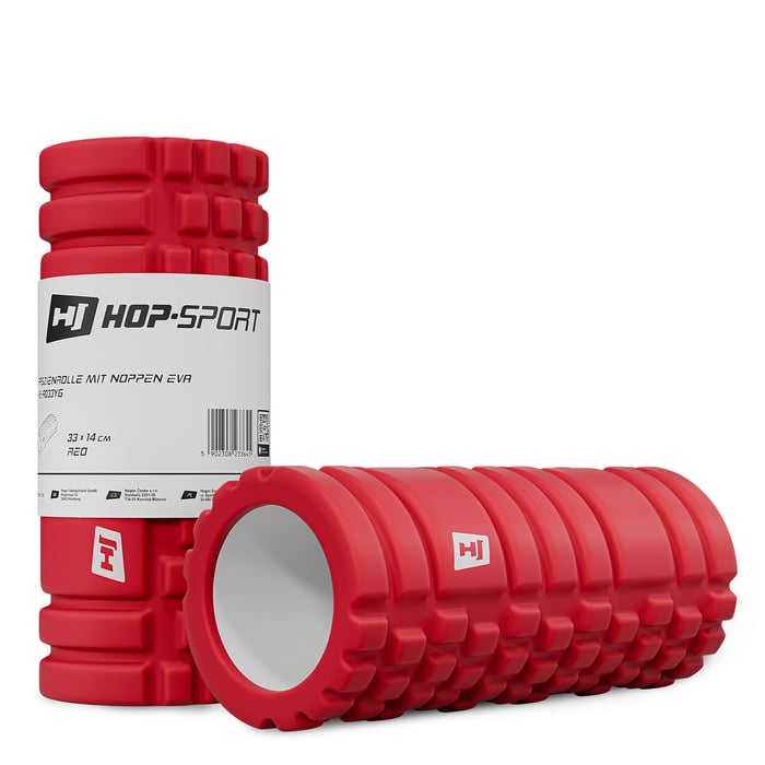 Faszienrolle HS-A033YG aus EVA – wasserabweisend, geruchsneutral & pflegeleicht für hygienische Anwendung.