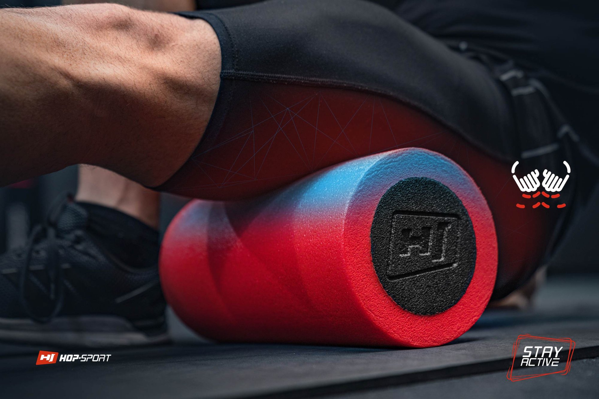 Die Faszienrolle von Hop-Sport wird an den Körperpunkten eingesetzt, an denen Schmerzen empfunden werden.