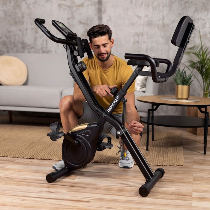 Heimtrainer Apeks ermöglicht sowohl klassisch trainieren als auch den Oberkörper zu aktivieren