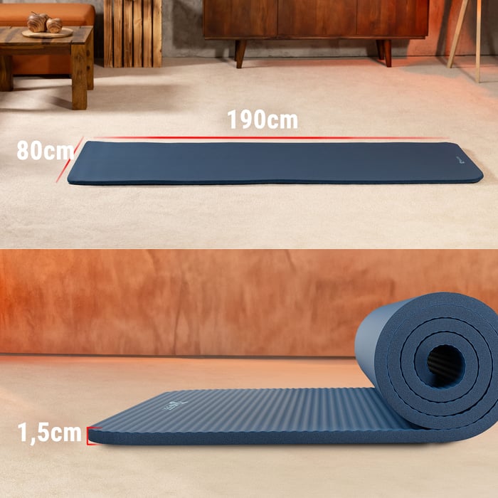 Tapis de fitness Hop-Sport 1,5 cm en mousse NBR antidérapante