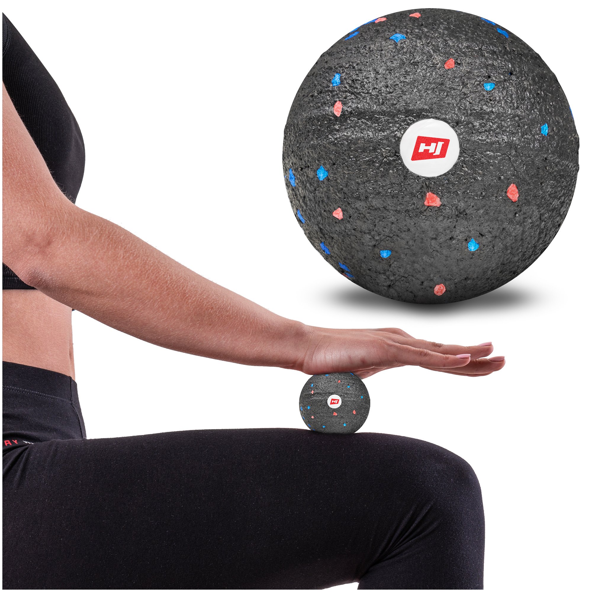 Faszienball von Hop-Sport reduziert Cellulite durch Massage betroffener Körperpartien