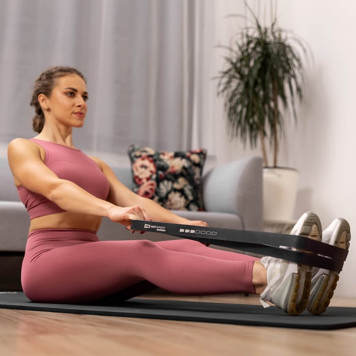 Bande élastique de fitness résistance intermédiaire 12-30 kg.
