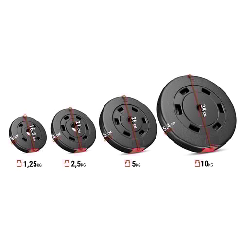 Hop-Sport Hantelset 125kg, Hant
