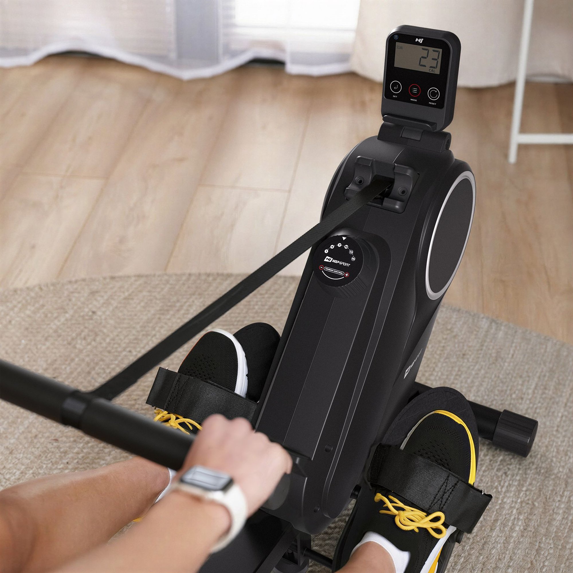 Trainingscomputer mit LCD-Display und Bluetooth im Rudergerät Creek von Hop-Sport