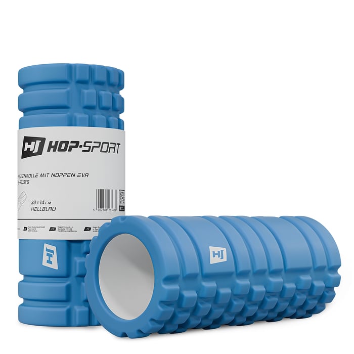 Faszienrolle HS-A033YG aus EVA – wasserabweisend, geruchsneutral & pflegeleicht für hygienische Anwendung.