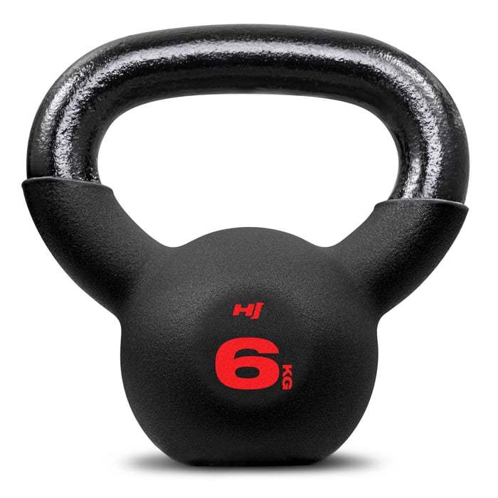 Hop-Sport Kettlebell 6 kg aus Gusseisen mit roter Gewichtsanzeige