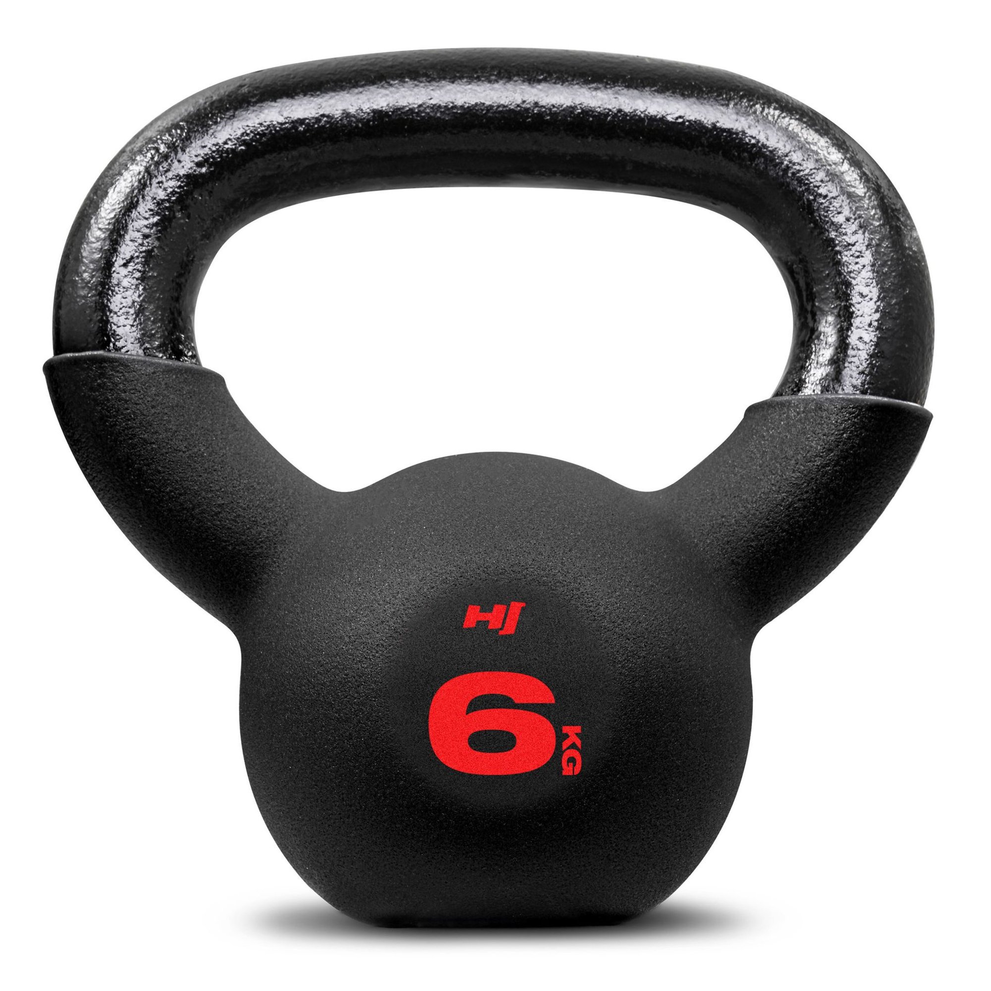 Hop-Sport Kettlebell 6 kg aus Gusseisen mit roter Gewichtsanzeige