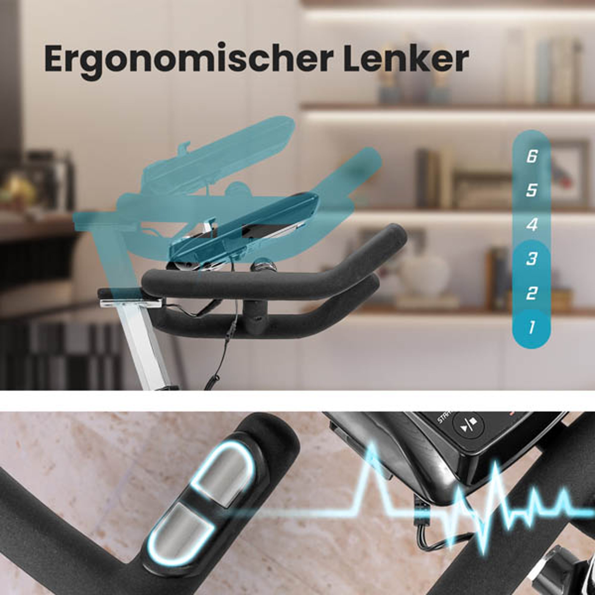 Ergonomisch geformter Lenker mit den Berührungssensoren bei HS-065ic Delta