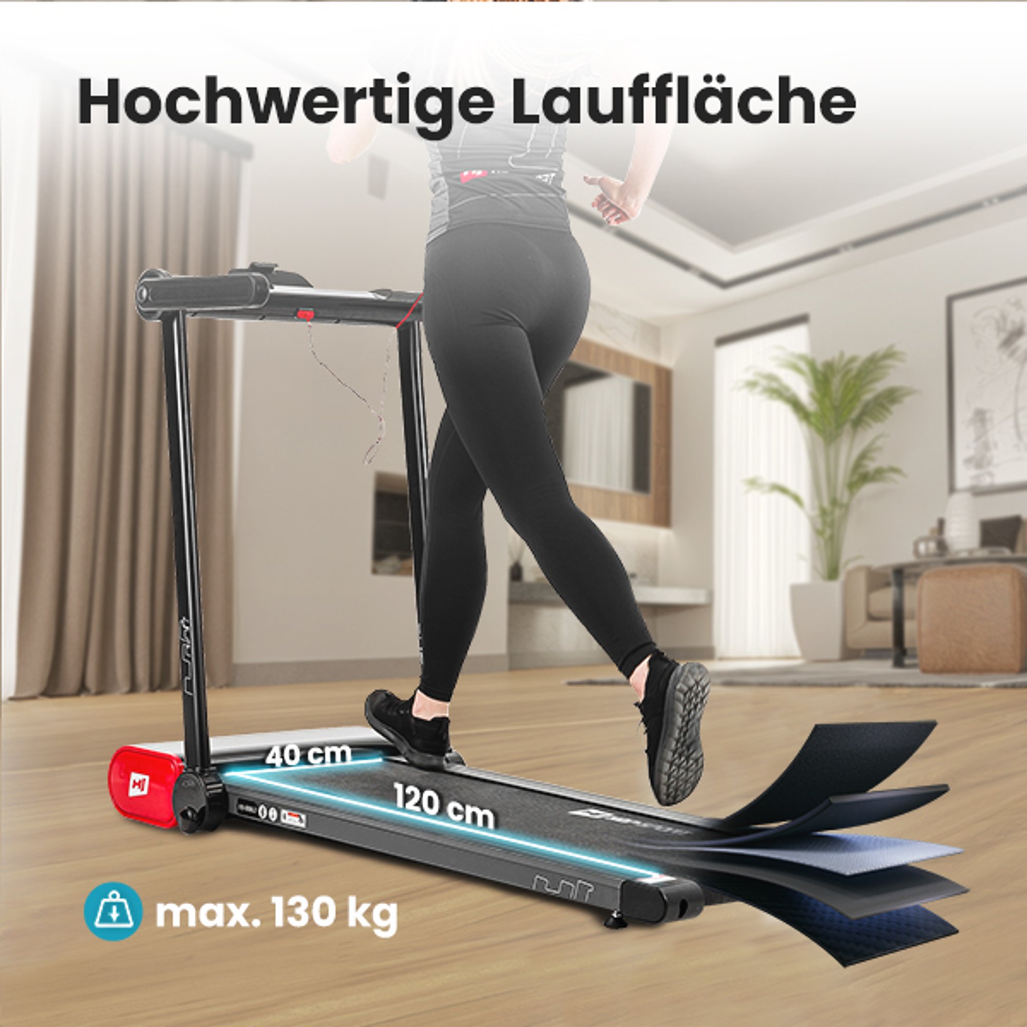 Lauffläche 40 x 120 cm beim Laufband HS-900LB Clip 