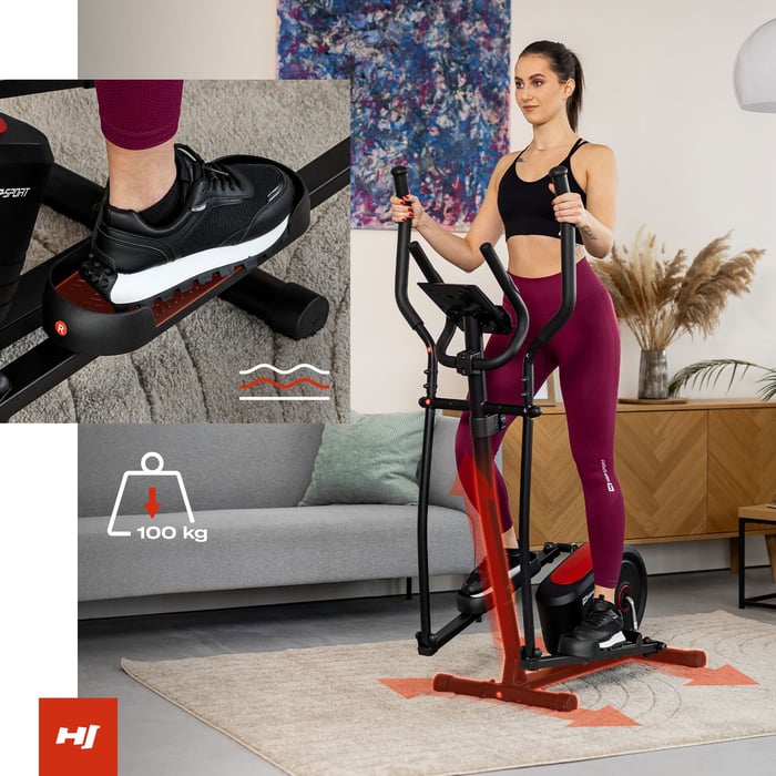 Crosstrainer HS-2050C von Hop-Sport mit rutschfesten Trittflächen